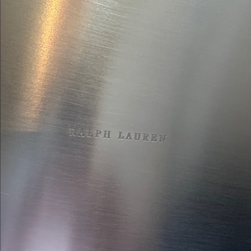 Ralph Lauren Home Stainless Steel Tray with Leather Accents - Picture 6 of 7